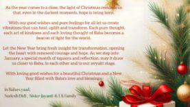 Christmas message to BK family from Sudesh Didi, Sister Jayanti and UK Family